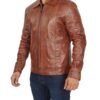 premium brown leather jacket