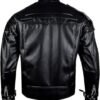 black faux leather jacket