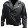 black leather jacket