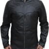 batman logo leather jacket