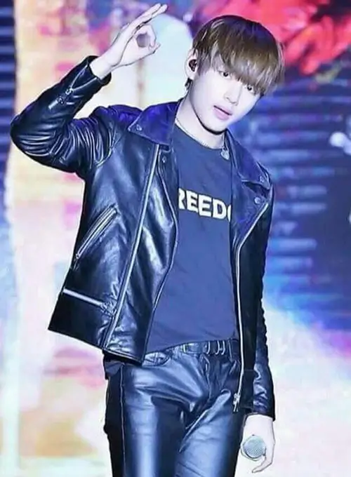 kim taehyung leather jacket