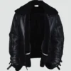 black shearling leather jacket