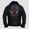 black shearling leather jacket