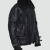 black shearling leather jacket