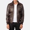 aaron brown leather bomber jacket