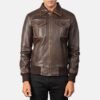 aaron brown leather bomber jacket