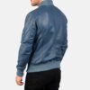 blue leather bomber jacket for mens