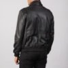 black leather bomber jacket for men