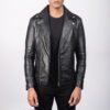 black leather biker jacket for men