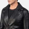 black leather biker jacket for men