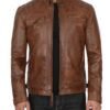 chocolate brown racer jacket