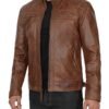 chocolate brown racer jacket