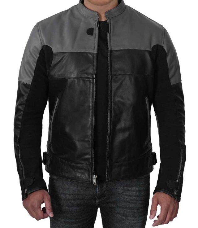 black cowhide leather jacket