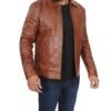 premium brown leather jacket