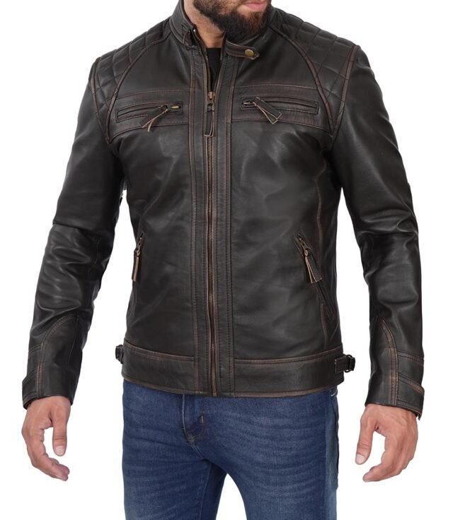 premium leather bomber jacket