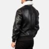 black leather bomber jacket mens