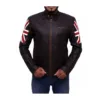 The United Kingdom Flag Cafe Racer Black & Brown Leather Jacket