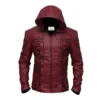 Men Maroon Arrow Roy Mens Faux Leather Jackets