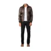 Aaron Brown Leather Bomber Jacket