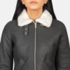 black white leather bomber jacket