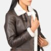 brown leather jacket for womens