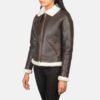 brown leather jacket for womens