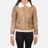 brown leather bomber jacket for womens