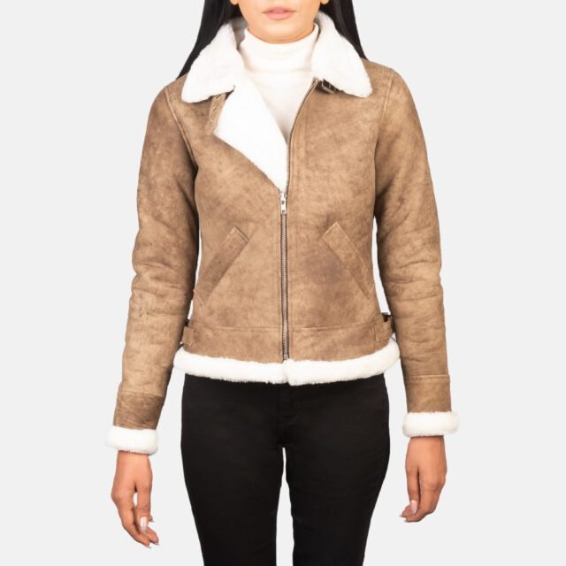 brown leather bomber jacket for womens