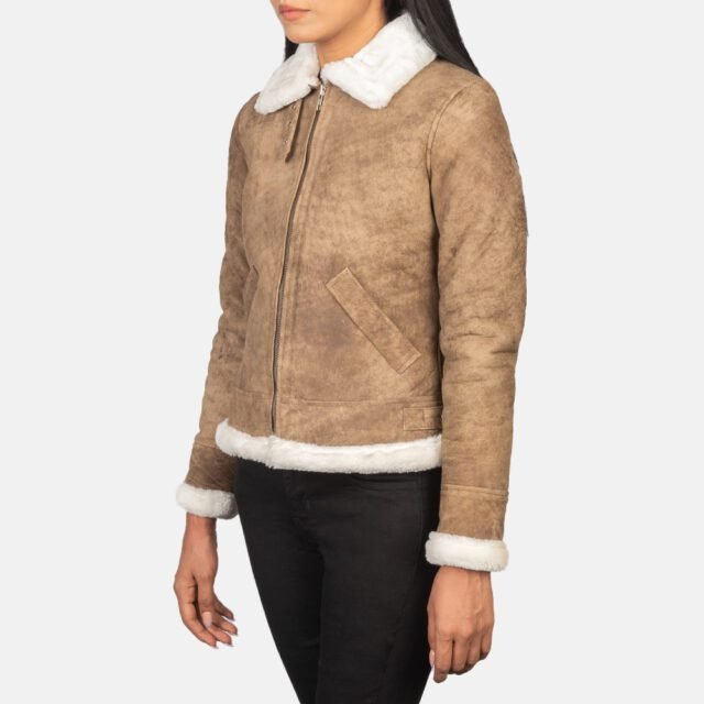 brown leather bomber jacket for womens