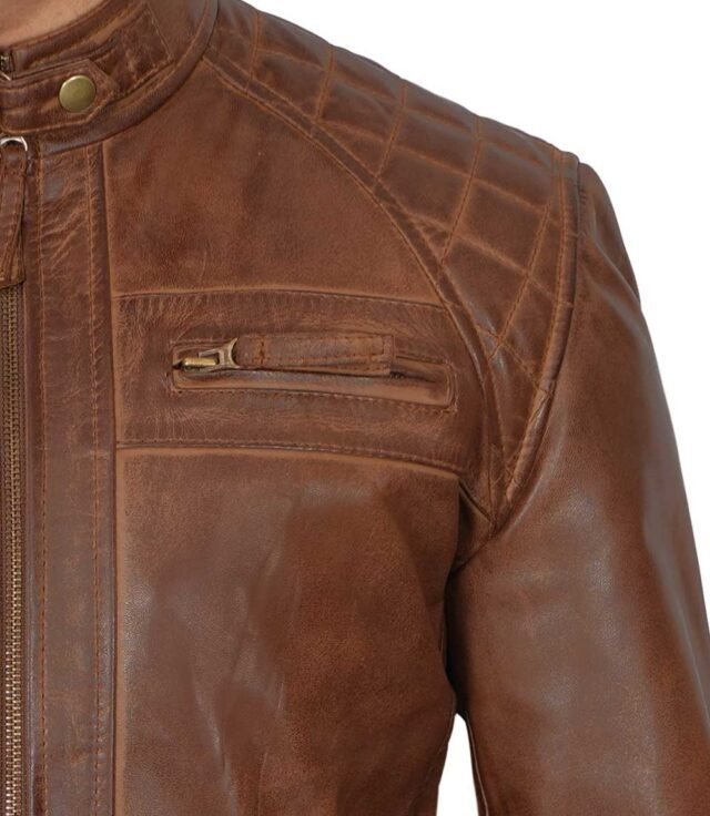 chocolate brown racer jacket