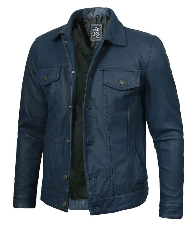 leather trucker jacket for men