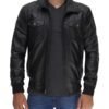 mens leather bomber jacket with hood