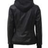 womens leather jacket with hood