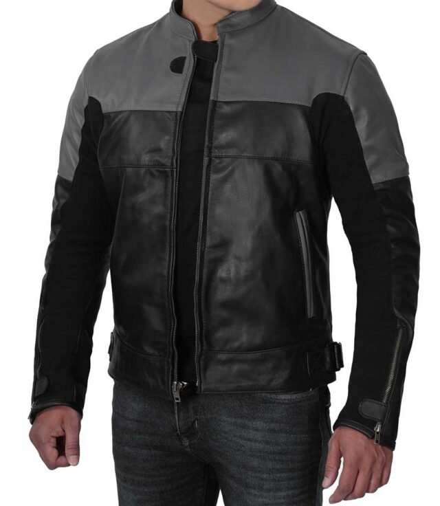 black cowhide leather jacket