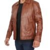 premium brown leather jacket