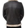 dark brown leather bomber jacket