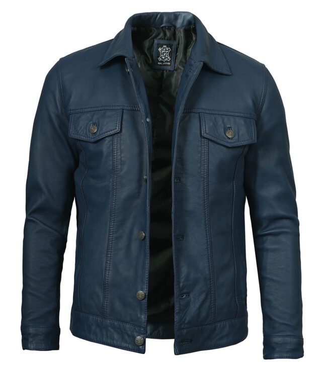 leather trucker jacket for men