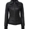 womens leather jacket with hood