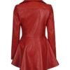 red peplum leather jacket