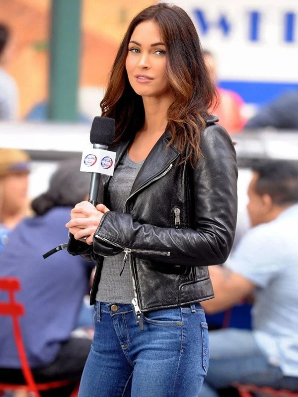 black leather jacket