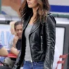 black leather jacket