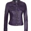 purple leather trucker jacket