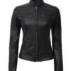 black cafe racer leather jacket