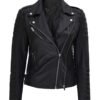 black quilted leather jacket