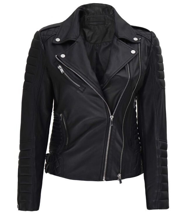 black quilted leather jacket