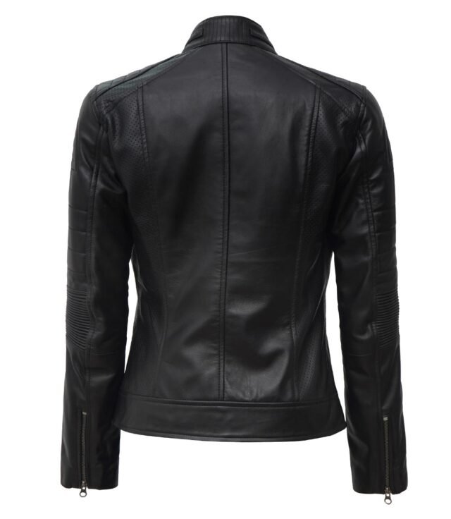 black cafe racer leather jacket