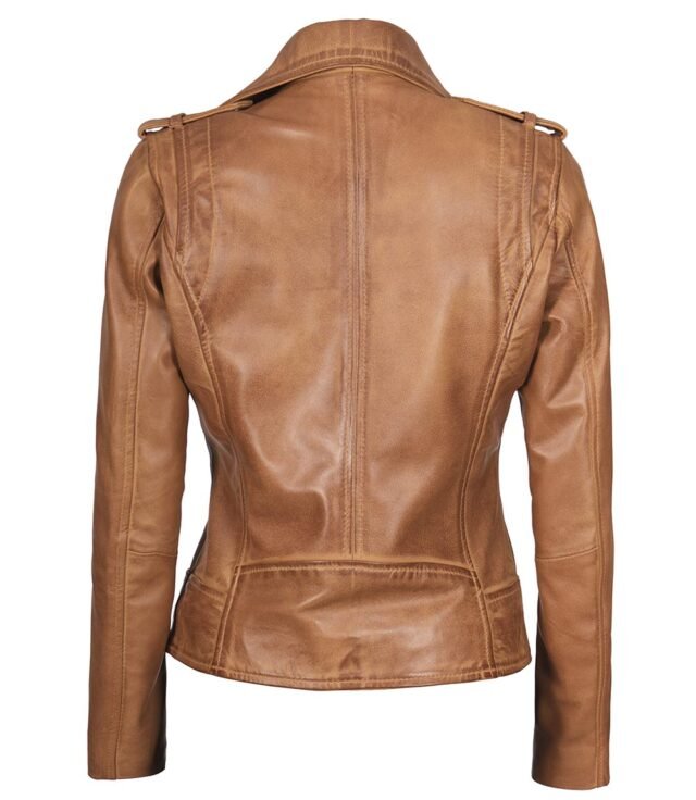 camel brown leather jacket