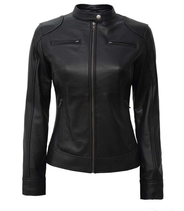 tall leather biker jacket