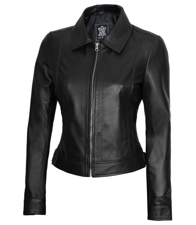 harrington black leather jacket