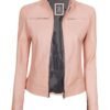 pink motorcycle leather jacket